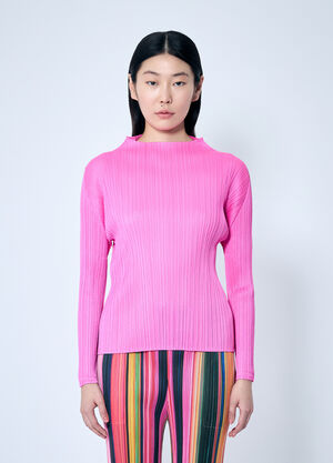 Pleats Please Issey Miyake High-Neck Top Black plp0260017