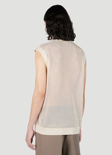 Prada Logo Plaque Knit Vest Natural pra0152039