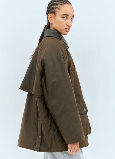 Miu Miu Waxed Canvas Blouson Jacket Brown miu0258040