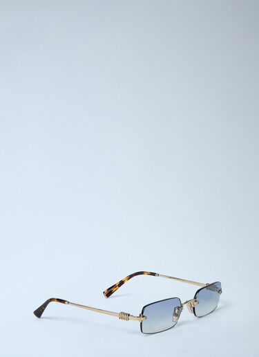 Miu Miu Logo Motif Sunglasses Gold lmu0262011