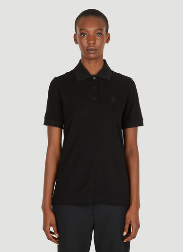 Burberry TB Logo Embroidery Polo Shirt Black bur0250056