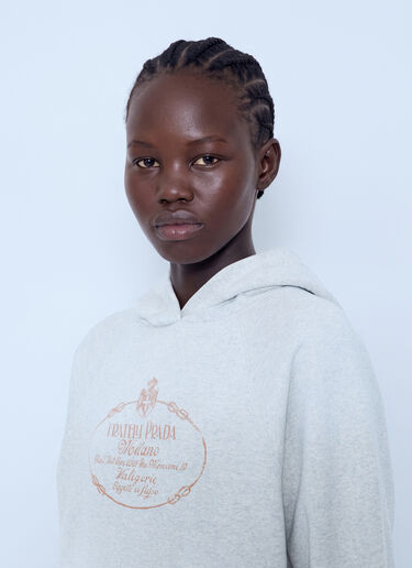 Prada Cotton Fleece Hoodie Light Grey pra0265002