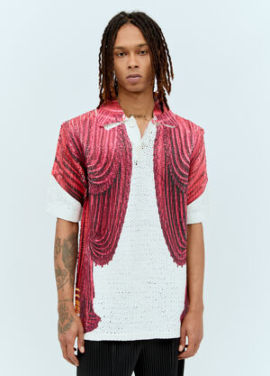 Thom Browne Printed Knit Shirt Navy thb0156001