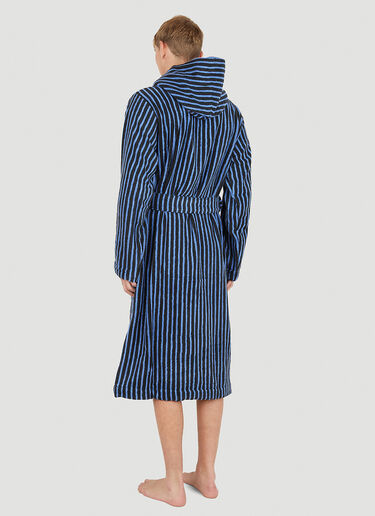 Tekla Striped Hooded Bathrobe Blue tek0351011