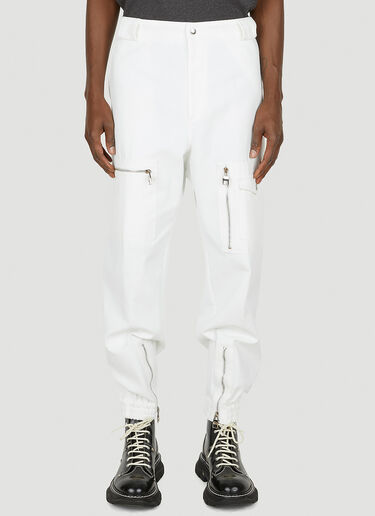 Alexander McQueen Zipped Cargo Pants White amq0148005