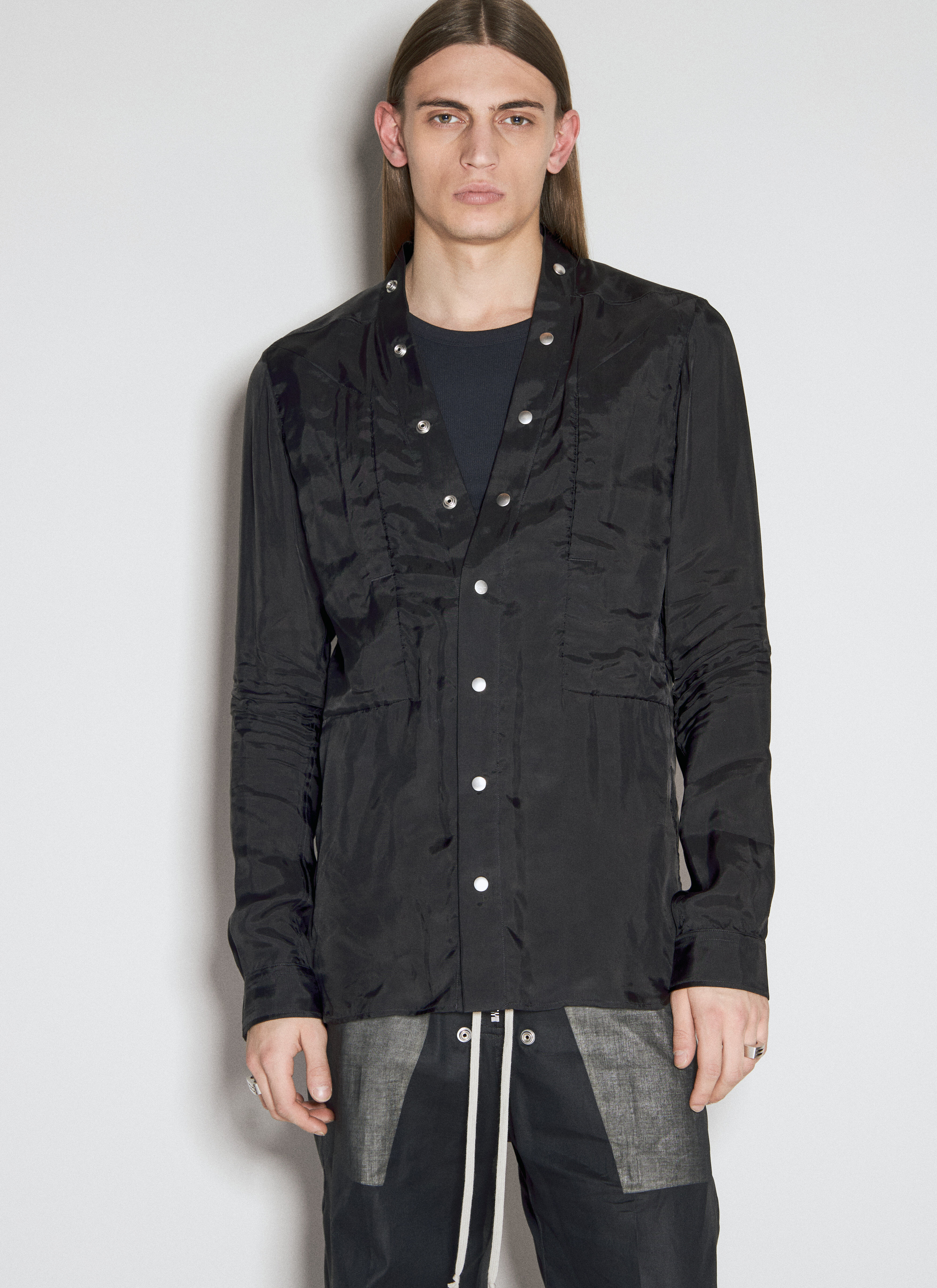 Rick Owens Men's' Larry Fogpocket Shirt in Black | LN-CC®