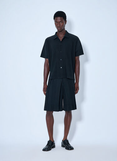 LN-CC® - Homme Plissé Issey Miyake: テーラードプリーツ2ショーツ - ブラック Homme Plissé Issey Miyake テーラードプリーツ2ショーツ ブラック hmp0165002
