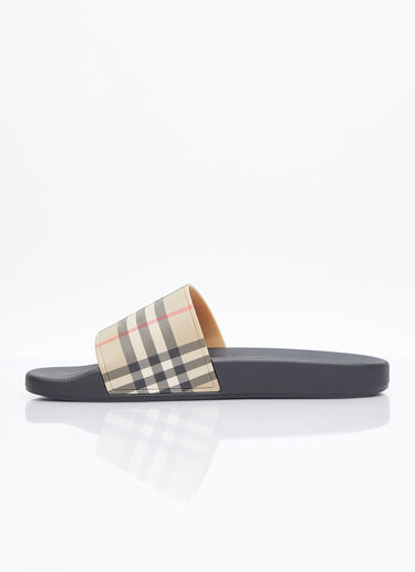 Burberry Vintage Check Print Slides Beige bur0151073