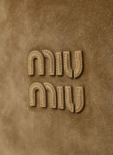 Miu Miu Ivy Suede Shoulder Bag Olive miu0262117