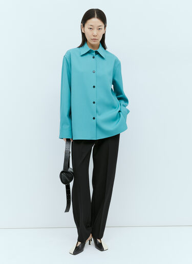 ウールギャバジンシャツ Jil Sander ウールギャバジンシャツ ブルー jil0255002