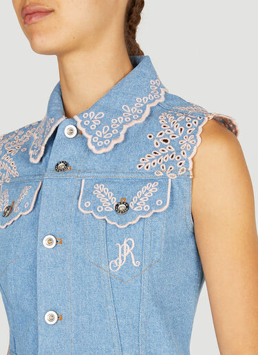 Rabanne Embroidered Denim Top Blue pac0252004