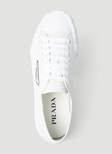 Prada Cassetta Wheel Leather Sneakers White pra0245086