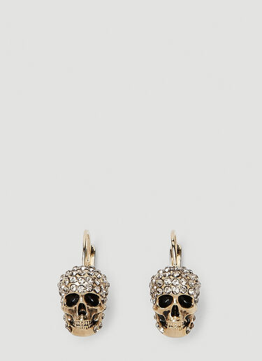 Alexander McQueen Pave Skull Earrings Gold amq0249088