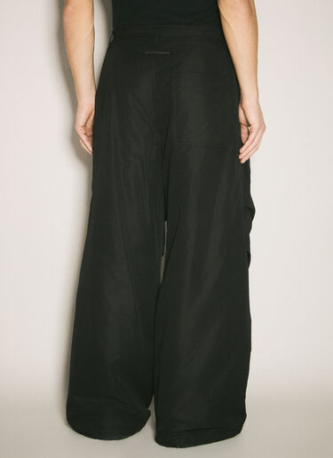MM6 Maison Margiela Wide-Leg Padded Pants Black mmm0157008