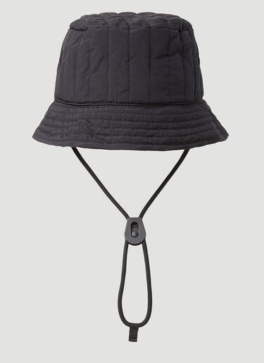 Stone Island Quilted Drawstring Bucket Hat Black sto0150091