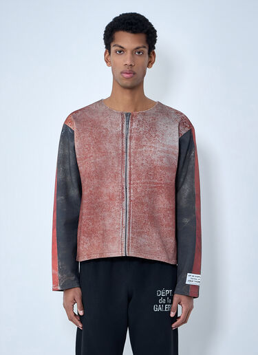 Gallery Dept. Raw-Edge Zip-Print Top Brown gdp0162061