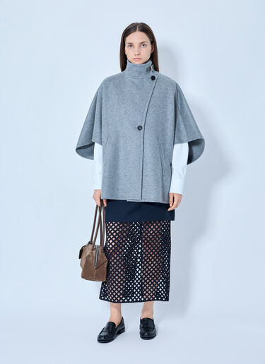 LN-CC® - Max Mara: Asymmetric Wool Cape - Grey Max Mara Asymmetric Wool Cape Grey max0265086