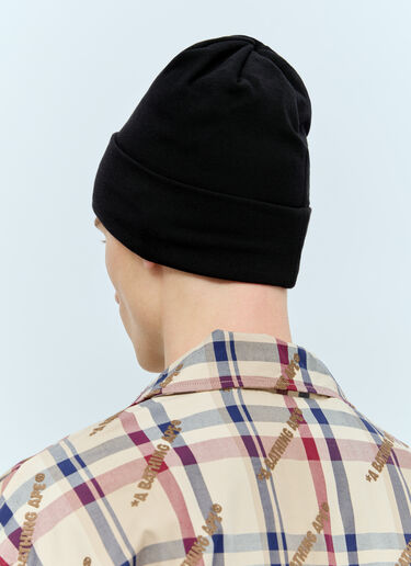 A BATHING APE® Logo Patch Beanie Black aba0156015