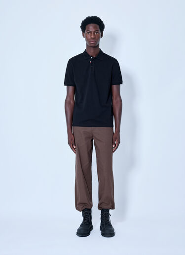 LN-CC® - Moncler: Piqué Polo Shirt - Black Moncler Piqué Polo Shirt Black mon0166006