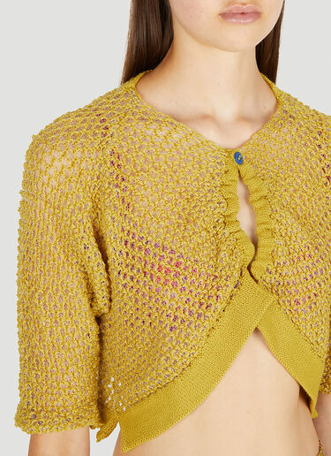 LN-CC® - LOUISE LYNGH BJERREGAARD: Open Cardigan - Yellow LOUISE LYNGH BJERREGAARD Open Cardigan Yellow llb0250005
