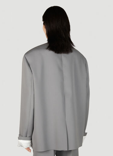 Bottega Veneta Compact Wool Jacket Grey bov0254007