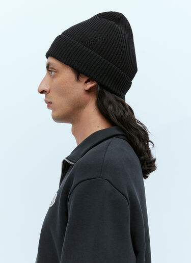 Moncler 로고 패치 비니 햇 블랙 mon0155046