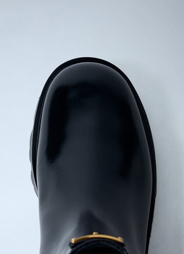 Logo Plaque Ankle Boots Prada Logo Plaque Ankle Boots Black pra0262054