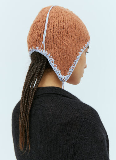 Self-Tie Knit Hat Acne Studios Self-Tie Knit Hat Brown acn0254041