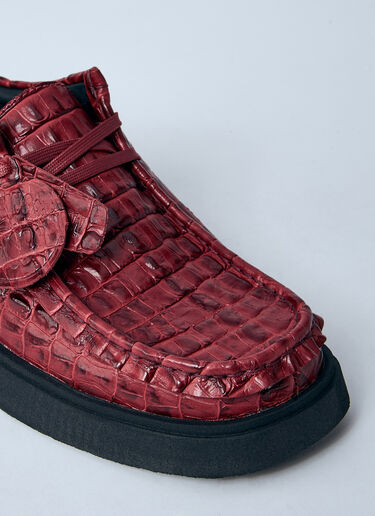 Martine Rose x Clarks Torview Lace-Up Shoes Burgundy mrc0260006