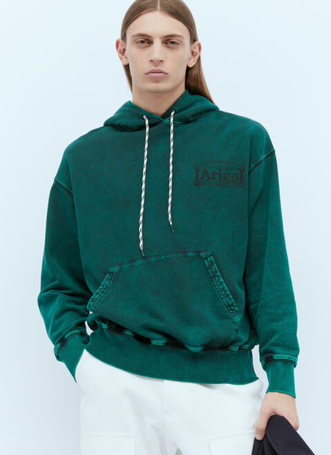 Aries Destroyed Temple Hooded Sweatshirt White ari0152007