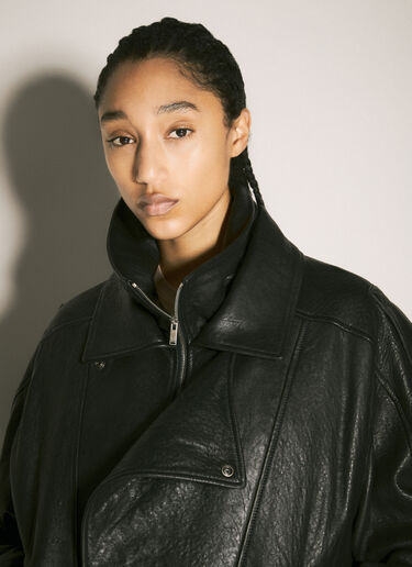 Saint Laurent Bomber Leather Jacket Black sla0257003