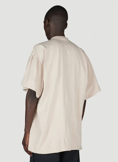Balenciaga Logo Print T-Shirt Beige bal0154021
