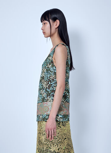 LN-CC® - Dries Van Noten: Floral Patterned Sleeveless Top - Green Dries Van Noten Floral Patterned Sleeveless Top Green dvn0266027