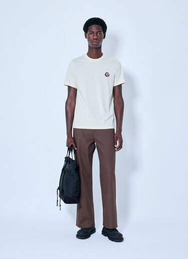 LN-CC® - Moncler: Crewneck Logo T-shirt - Cream Moncler Crewneck Logo T-shirt Cream mon0166012