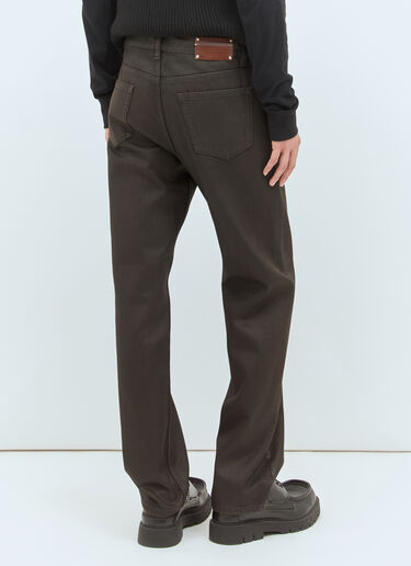 Dries Van Noten Waxed Jeans Dark Brown dvn0158014
