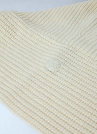 LN-CC® - Moncler: Ribbed Knit Balaclava - Beige Moncler Ribbed Knit Balaclava Beige mon0266051