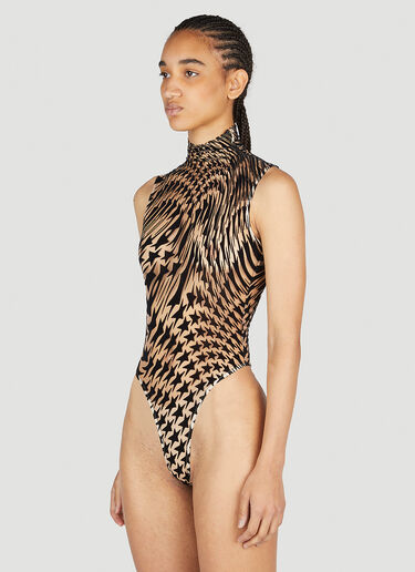Mugler Star Print Bodysuit Black mug0252035