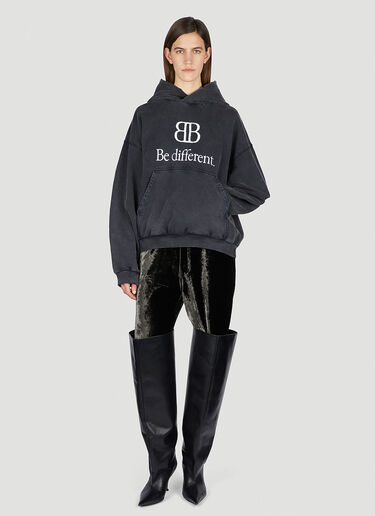 Balenciaga Logo Motif Hooded Sweatshirt Black bal0250034