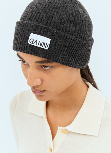 Rib Beanie Hat Ganni Rib Beanie Hat Black gan0258059