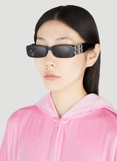Dynasty Rectangular Sunglasses Balenciaga Dynasty Rectangular Sunglasses Black bal0352017