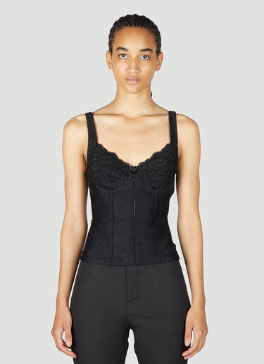 Balenciaga All-Over Logo Lingerie Top Black bal0252039