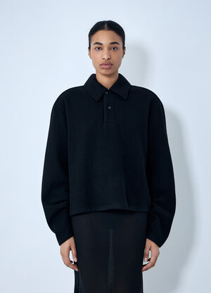 RIER Wool Blend Polo Sweater Black rrr0364001