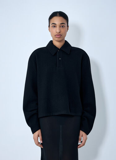 RIER Wool Blend Polo Sweater Black rrr0364001