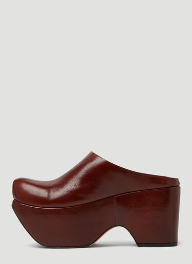 Sportmax 만시아 플랫폼 클로그 브라운 spx0249009
