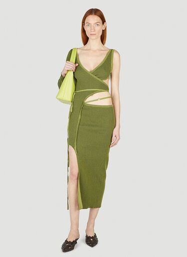 LN-CC® - Ester Manas: Peephole Ruched Dress - Pink Ester Manas Peephole Ruched Dress Pink est0250003