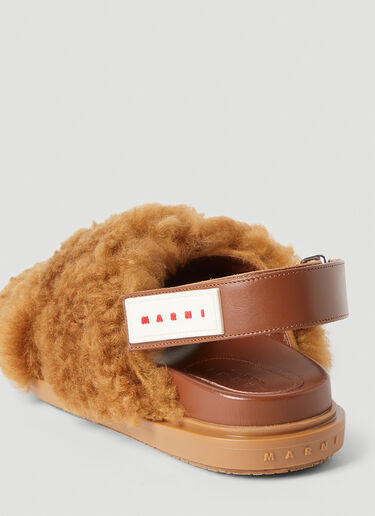 Marni Fussbett Shearling Sandals Brown mni0253042