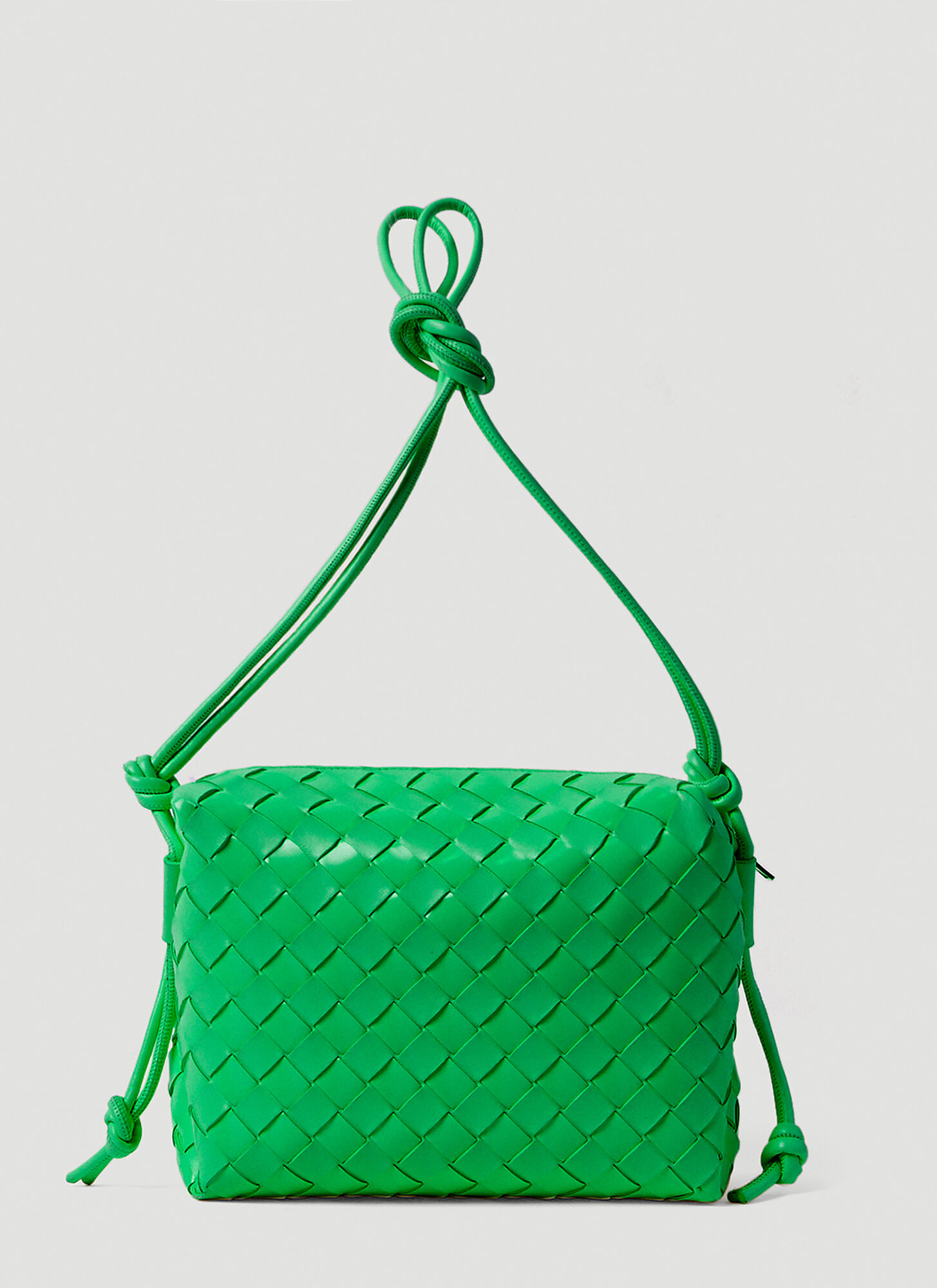 Bottega Veneta Loop Intrecciato Small Shoulder Bag Female Green