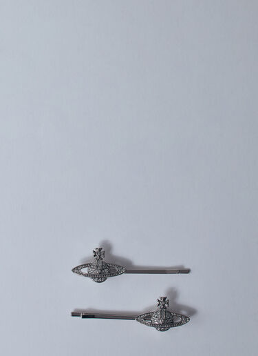 Vivienne Westwood Mini Bas Relief Bobby Pin Silver vvw0260044