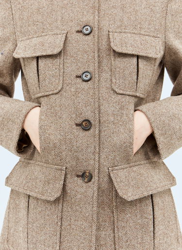 Chloé Long Officer Jacket Brown chl0258002