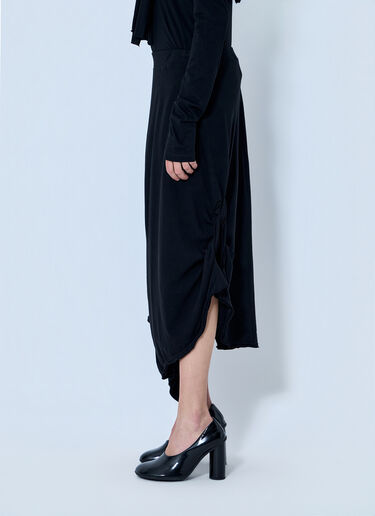 Yohji Yamamoto High Twisted French Terry Braided Skirt Black yoy0264008